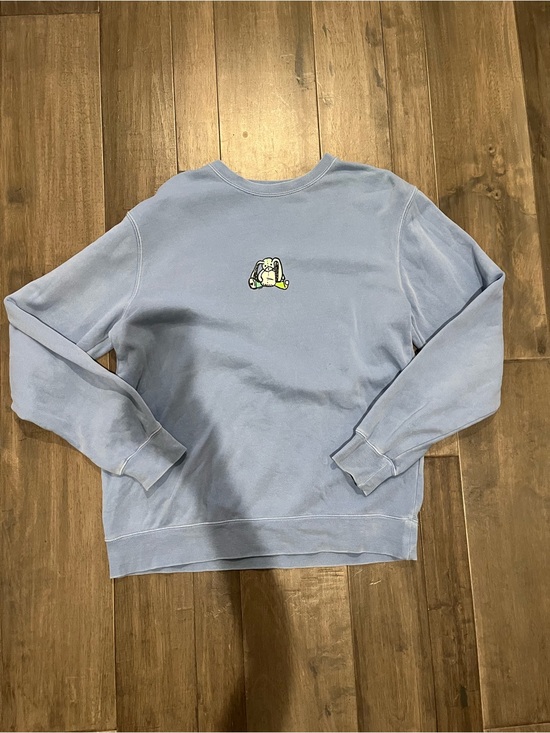 Emma Chamberlain Jackets & Blazers - Soft Light Blue Crewneck Sweatshirt with Small Chest Graphic
